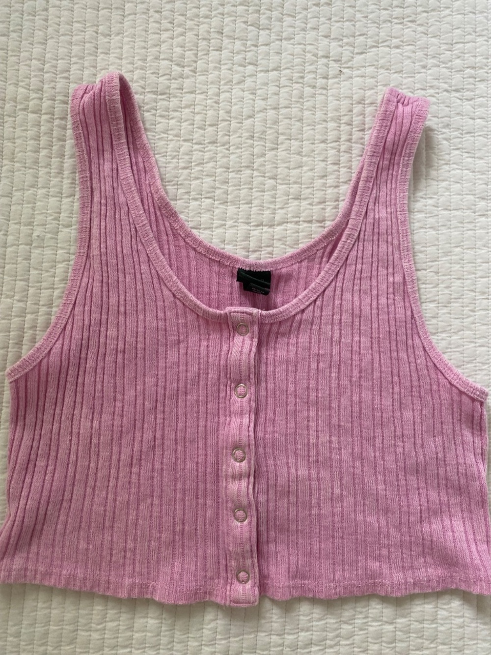 Wild Fable pink ribbed button tank top - Picture 2 of 8